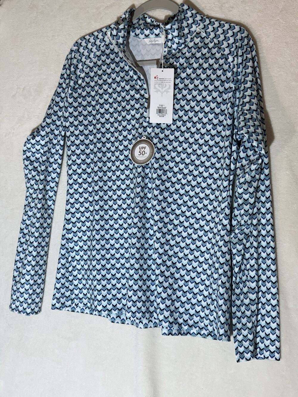 Lady Hagen Women's Long Sleeve Golf 3/4 Zip Up NWT Size Large UV Protection
